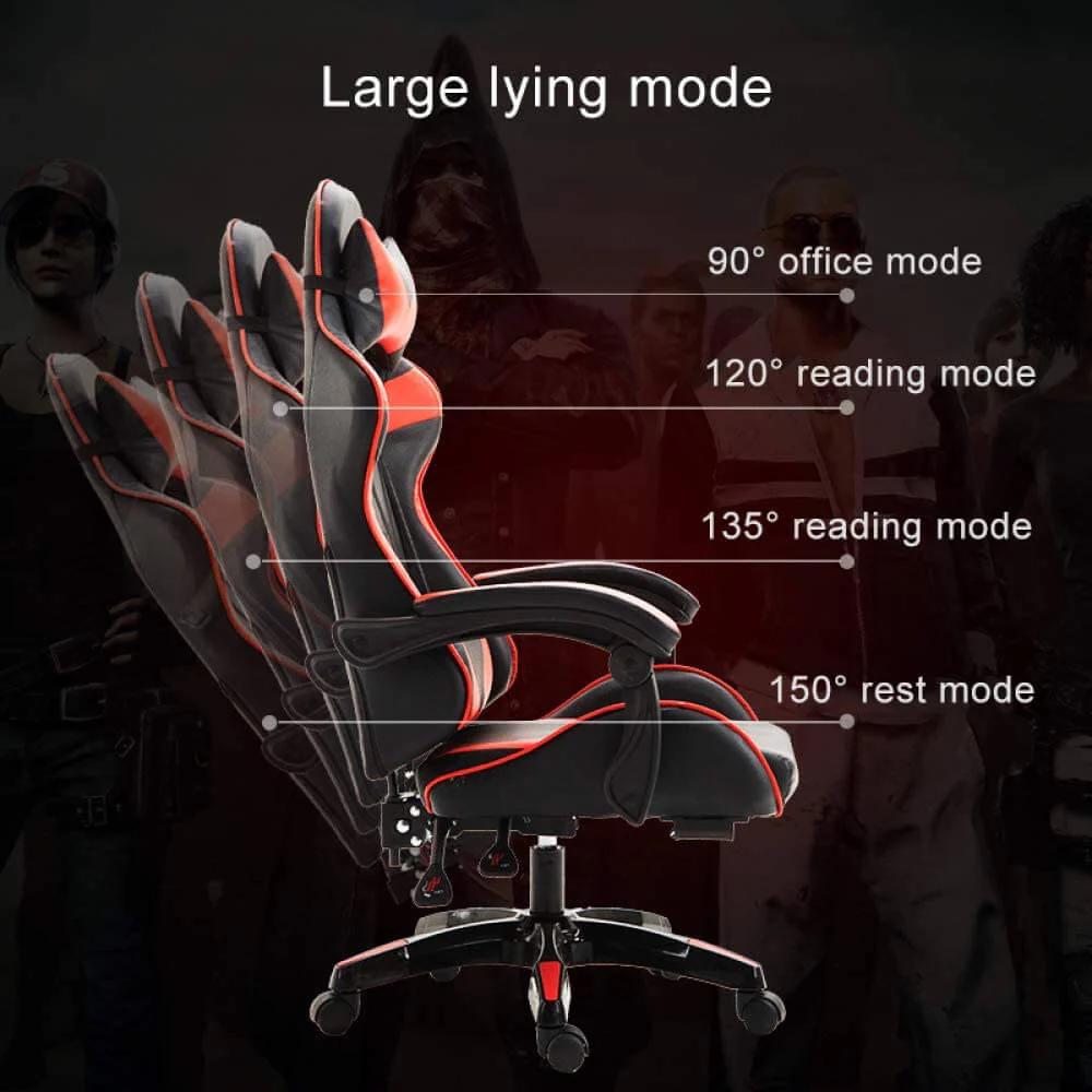 Gaming Chair, Computer Chair with Footrest and Lumbar Support - Image 3