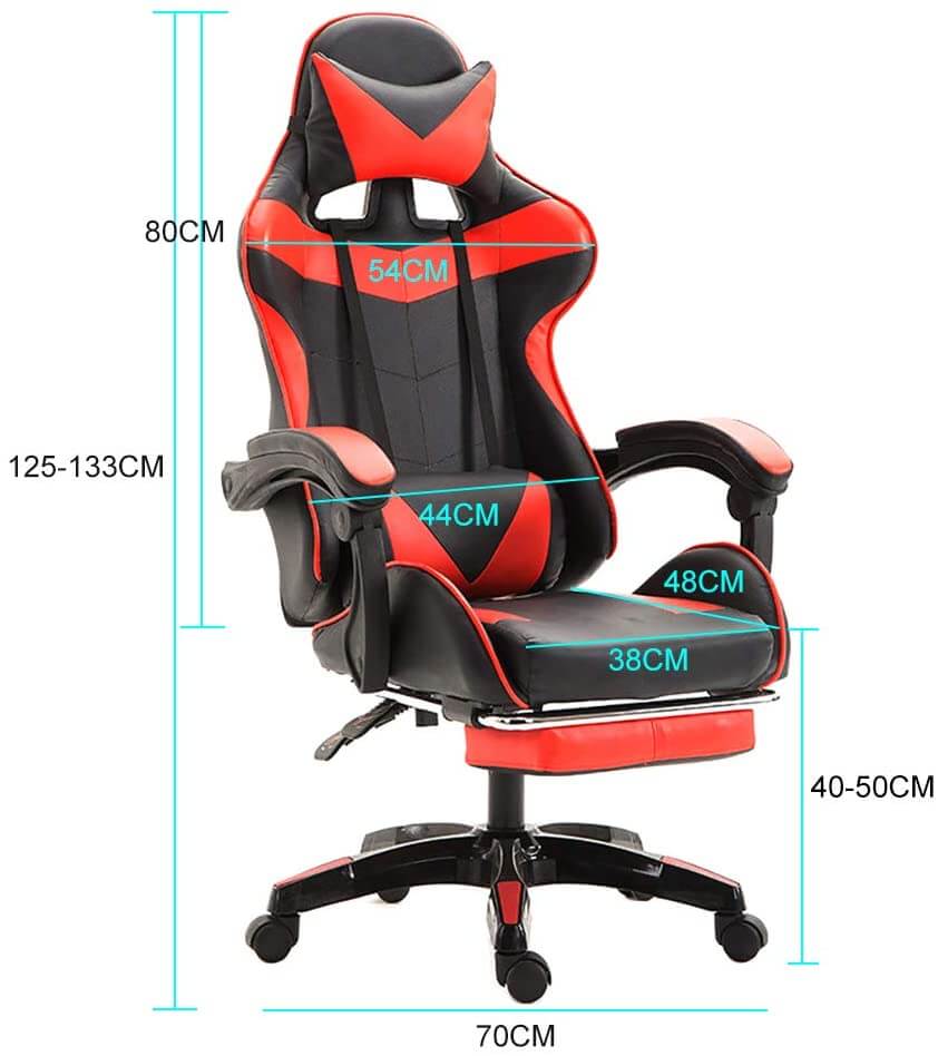 Gaming Chair, Computer Chair with Footrest and Lumbar Support - Image 7