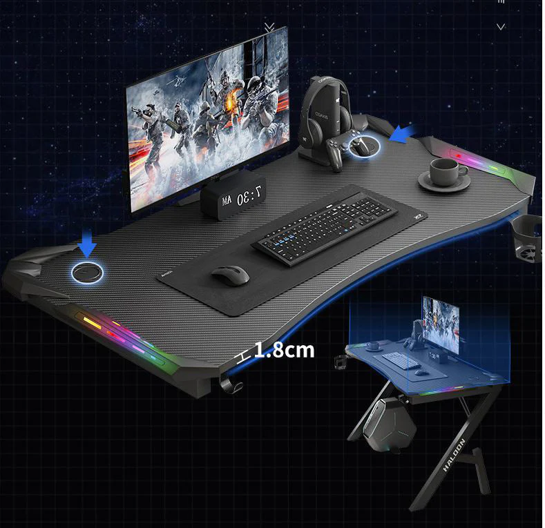 Gaming Desk Table 120cm RGB Light - Image 3