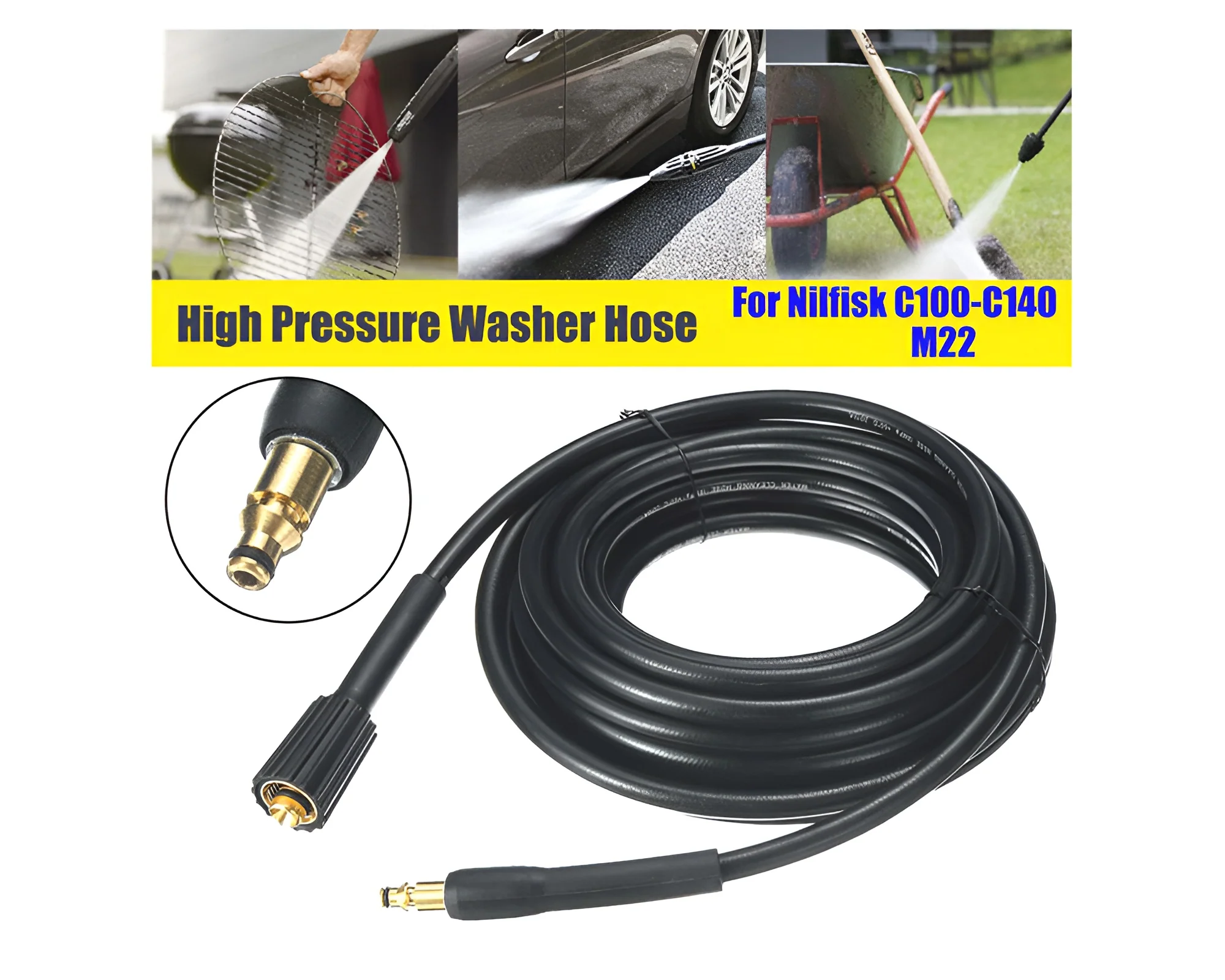 High Pressure Washer Cleaning Hose for STIHL/NILFISK/GERNI 10M - Image 3