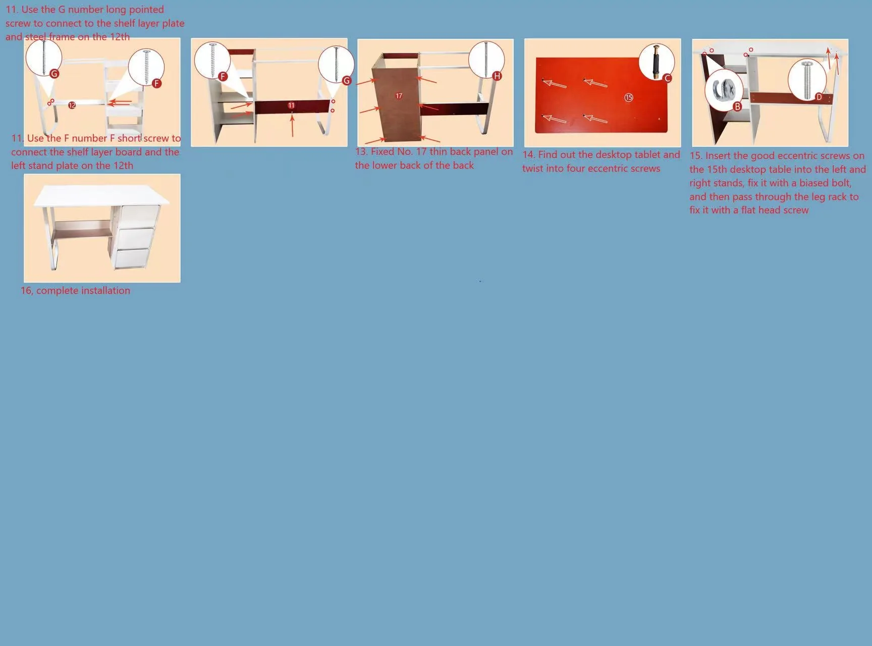 Computer Desk with Drawers - Image 7