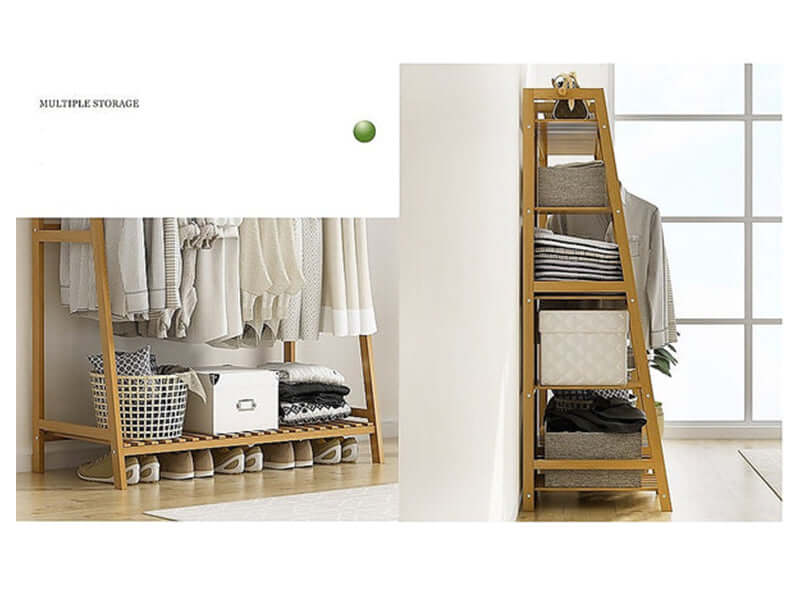 Bamboo Wardrobe Clothes Rack Organizer - Image 6