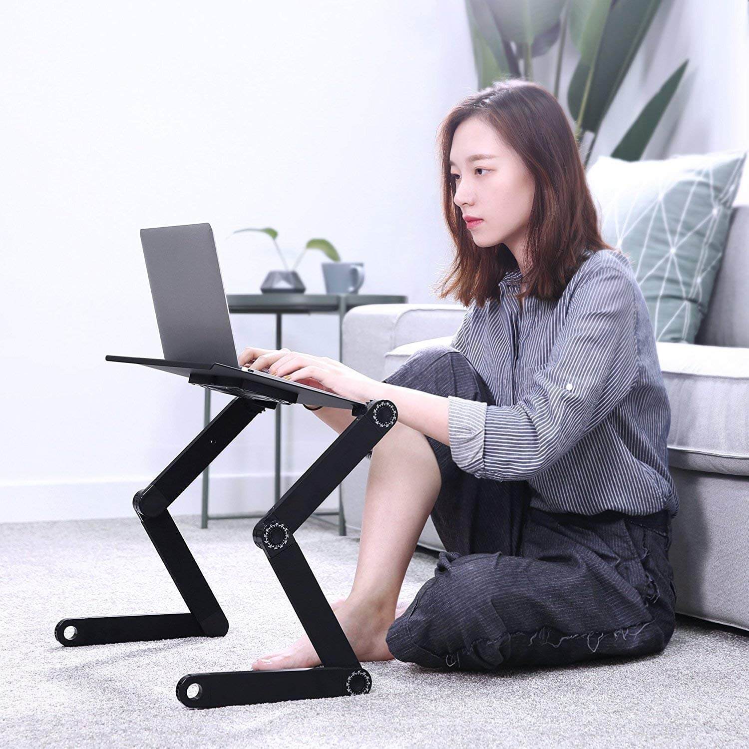 Adjustable Laptop Table Stand with Cooling Fan - Image 7
