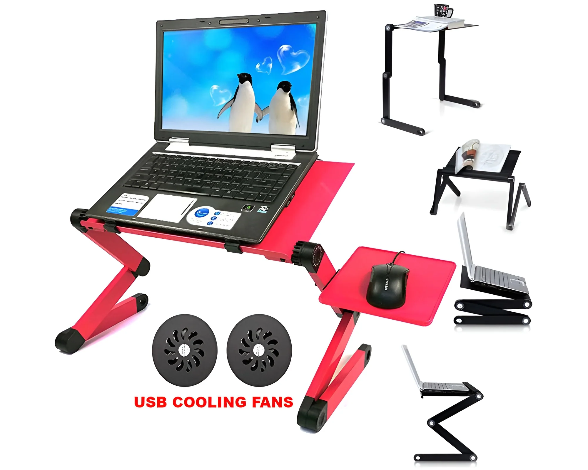 Laptop Stand – Adjustable Laptop Stand Portable Laptop Table with Cooling Fans and Mouse Pad - Image 2
