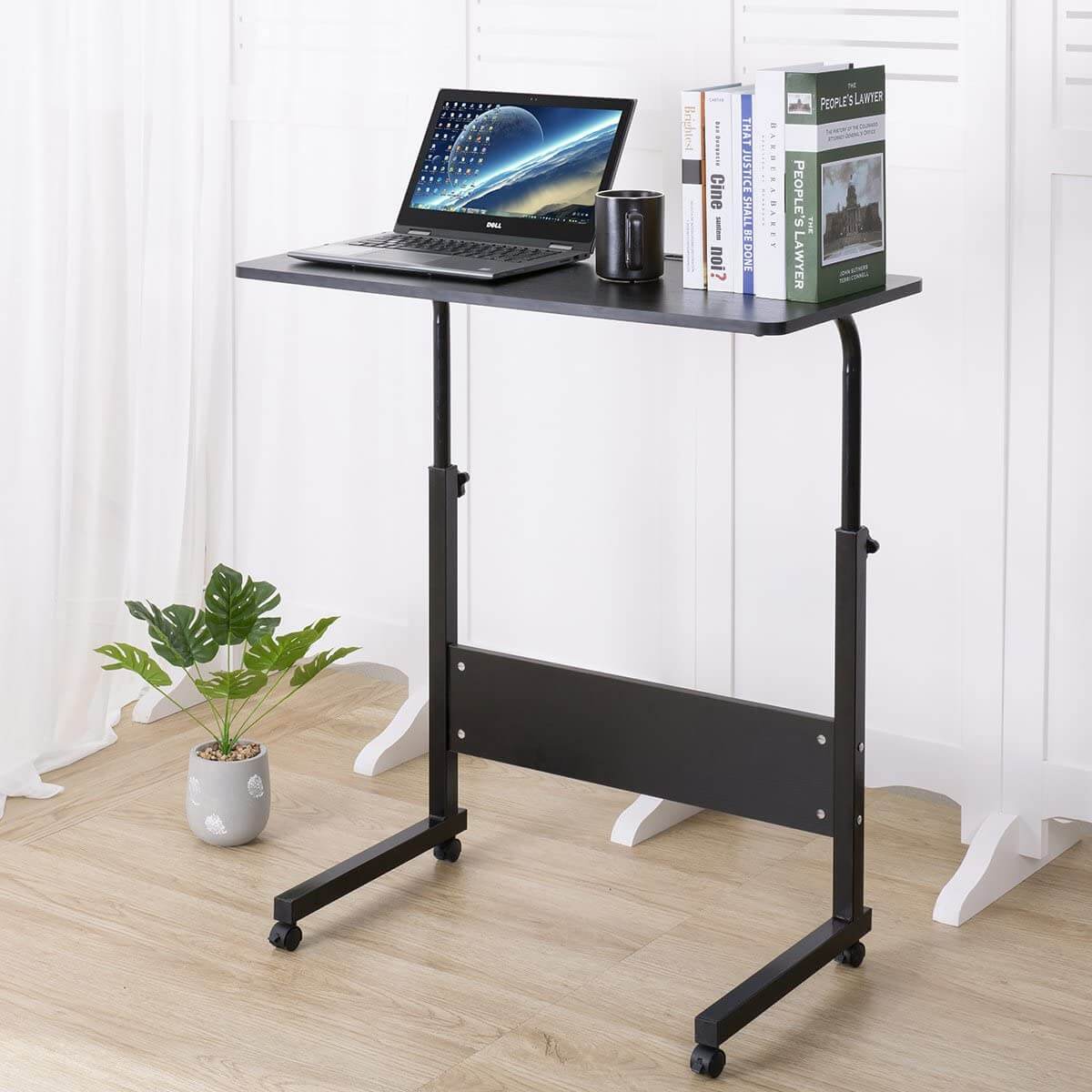 Adjustable Laptop Table Desk Stand with Wheels - Image 4