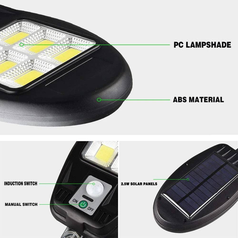4 x 72 LED COB Solar Powered PIR Motion Sensor Security Wall Lights - Image 7