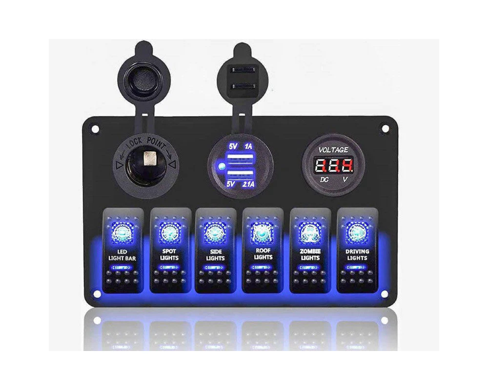 6 Gang Rocker Switch Panel - Image 13