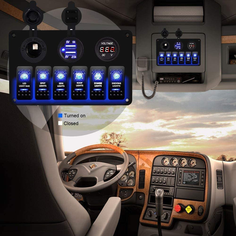 6 Gang Rocker Switch Panel - Image 7