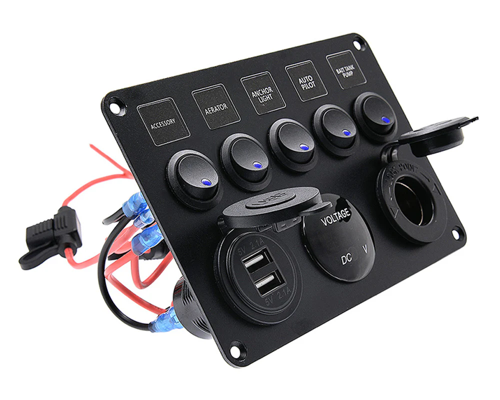 5 Gang Rocker Switch Panel - Image 9