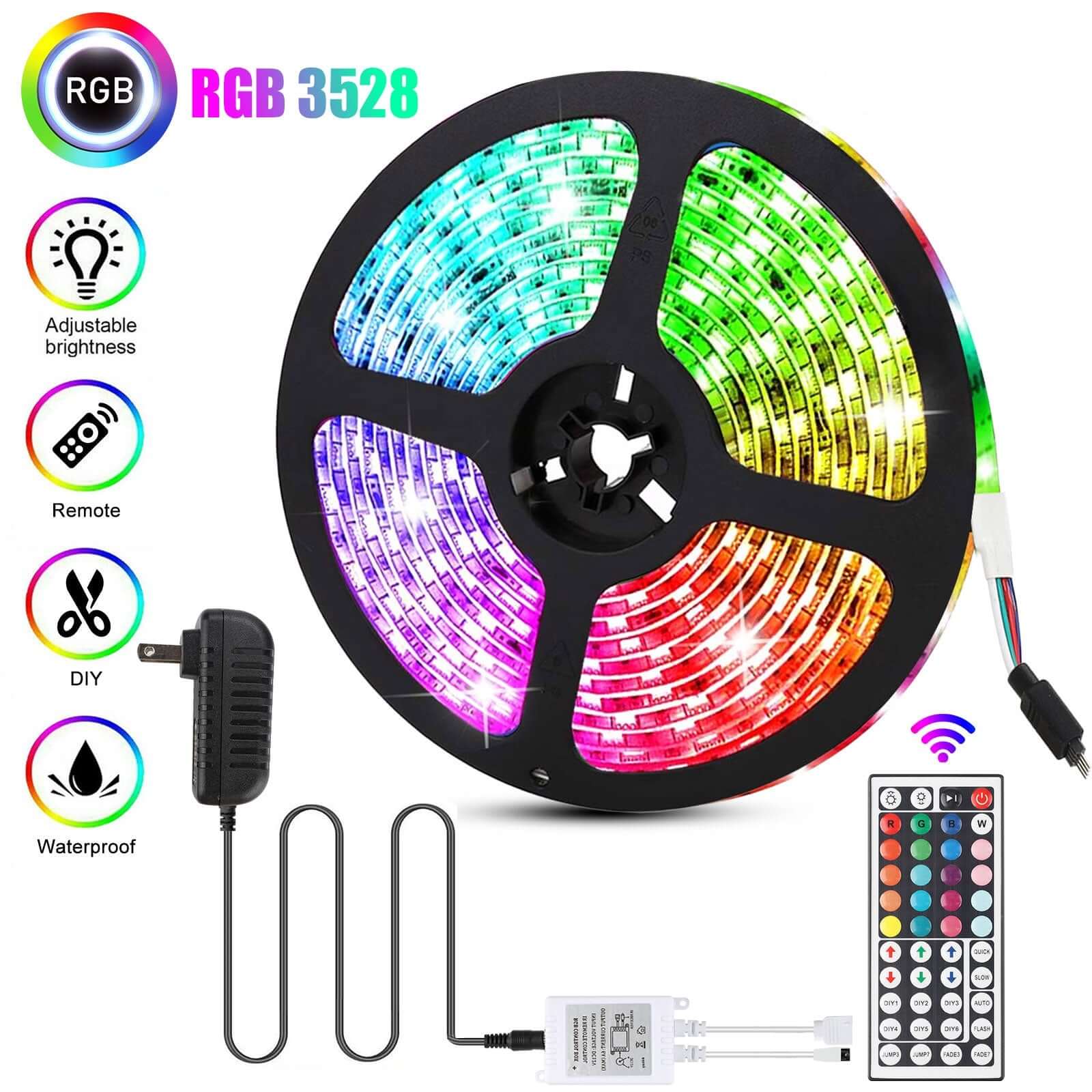 10M/16.4ft 300 LED Light Strip with 44 Key Remote - Image 2