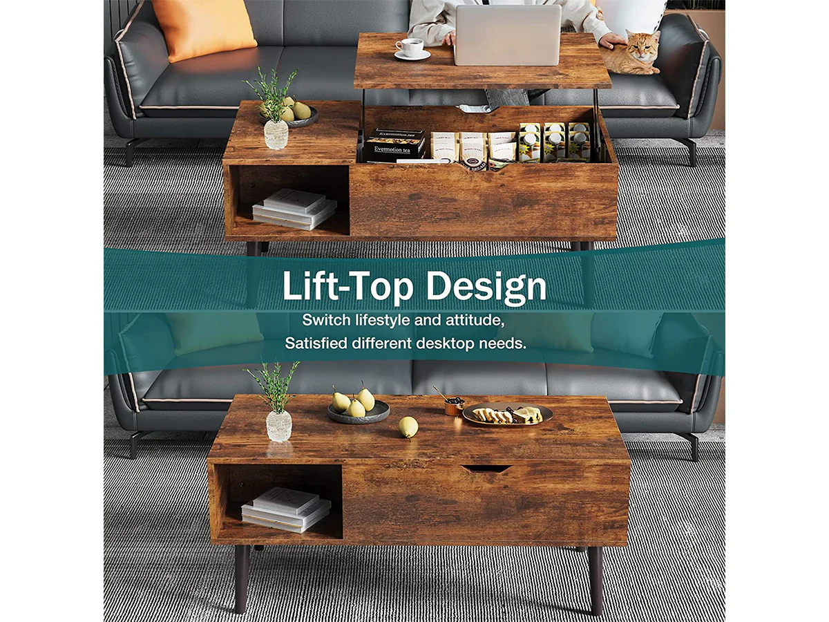 Coffee Table with Lift Top and Hidden Storage - Image 10