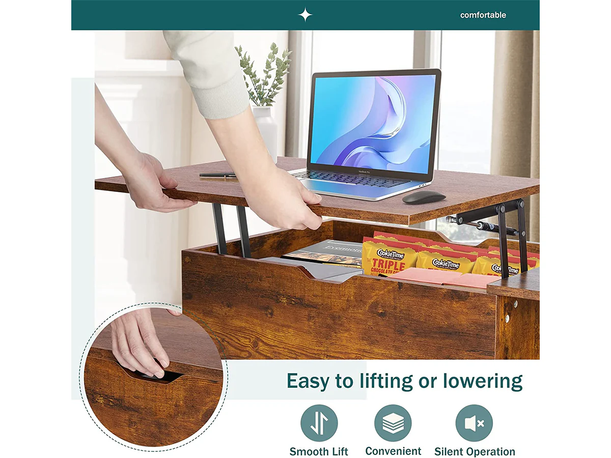 Coffee Table with Lift Top and Hidden Storage - Image 4