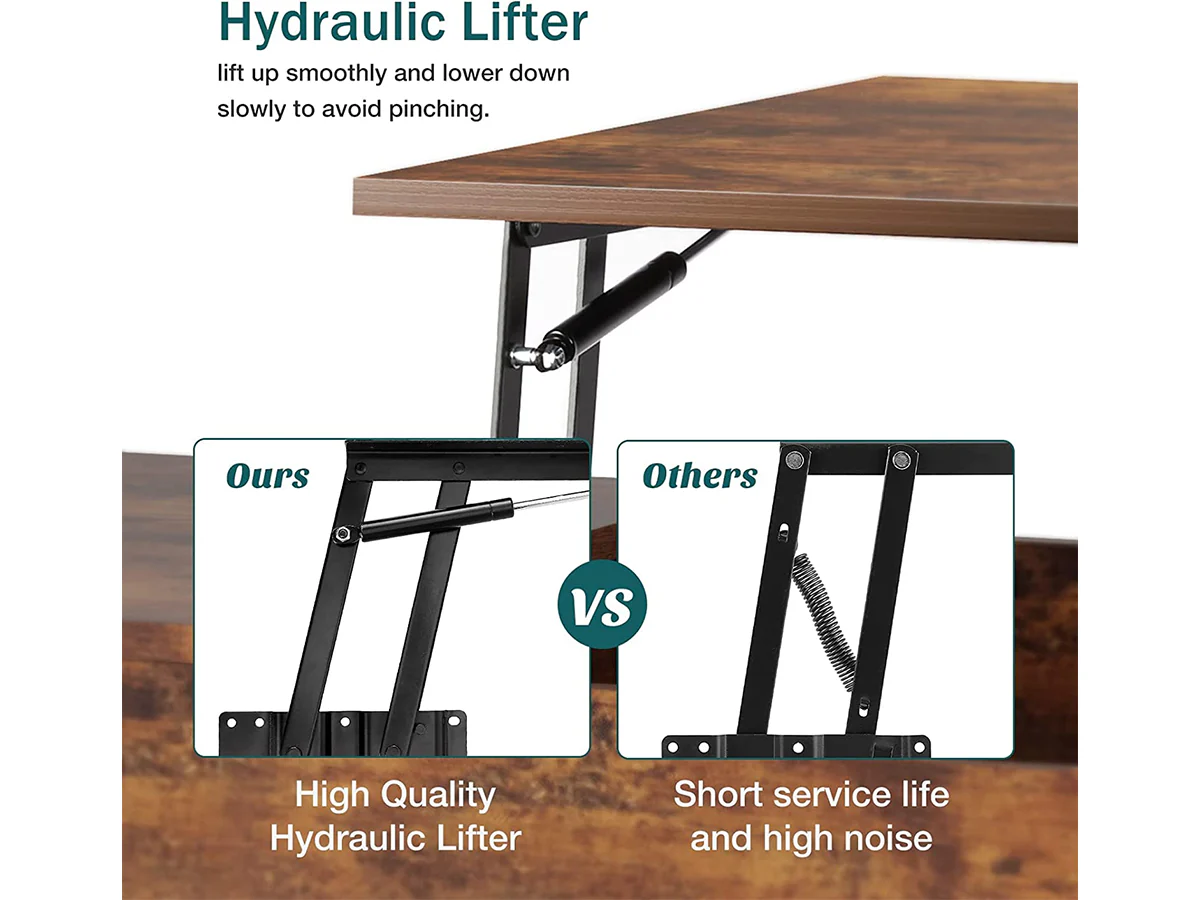 Coffee Table with Lift Top and Hidden Storage - Image 8