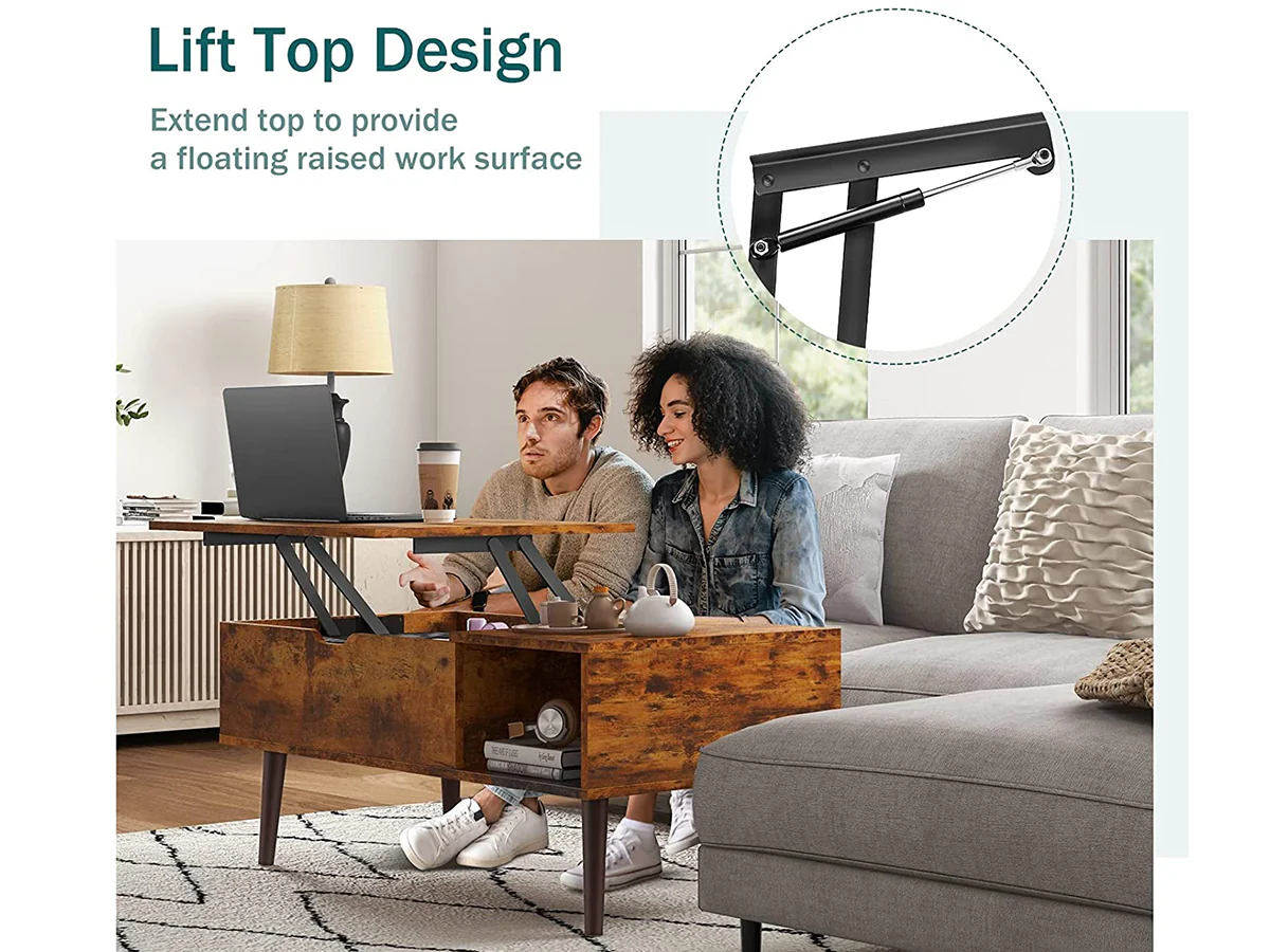 Coffee Table with Lift Top and Hidden Storage - Image 9