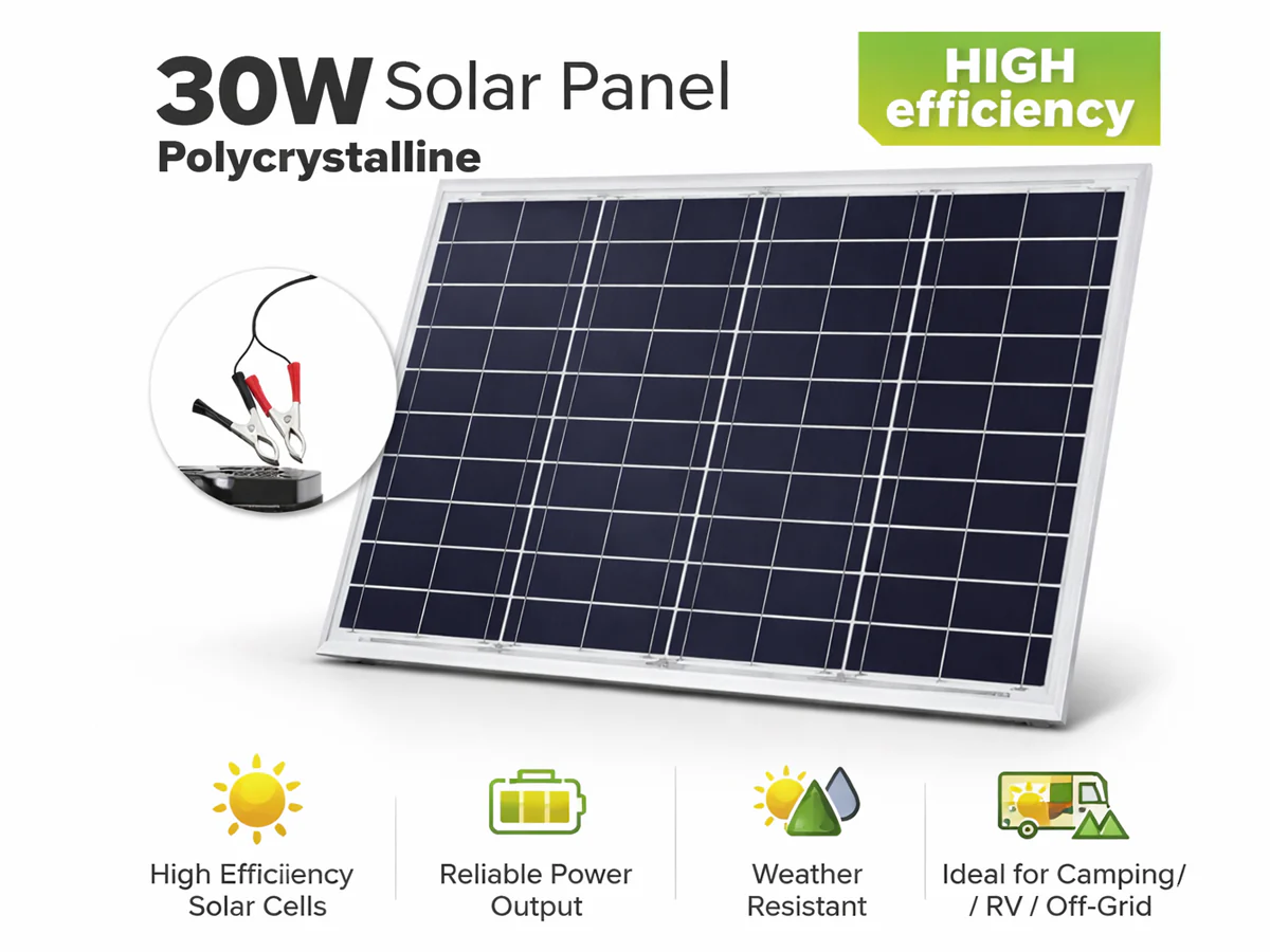 Solar Panel 30W 12V Poly - Image 5
