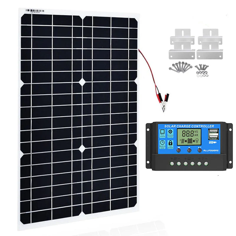 Solar Panel 30W 12V with controller 20A and mount Monocrystalline - Image 3