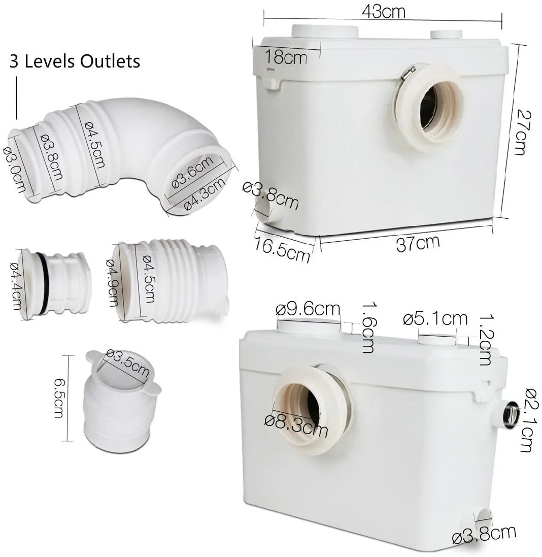 600W Macerator Pump Toilet Sewerage Pump - Image 3