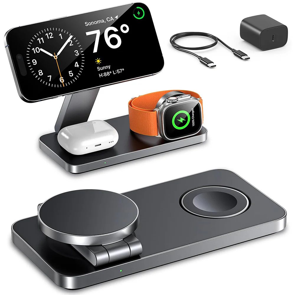 Wireless Charger Dock Charging Station Black