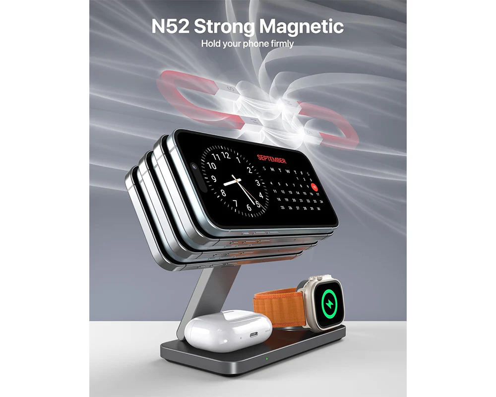 Wireless Charger Dock Charging Station Black - Image 7
