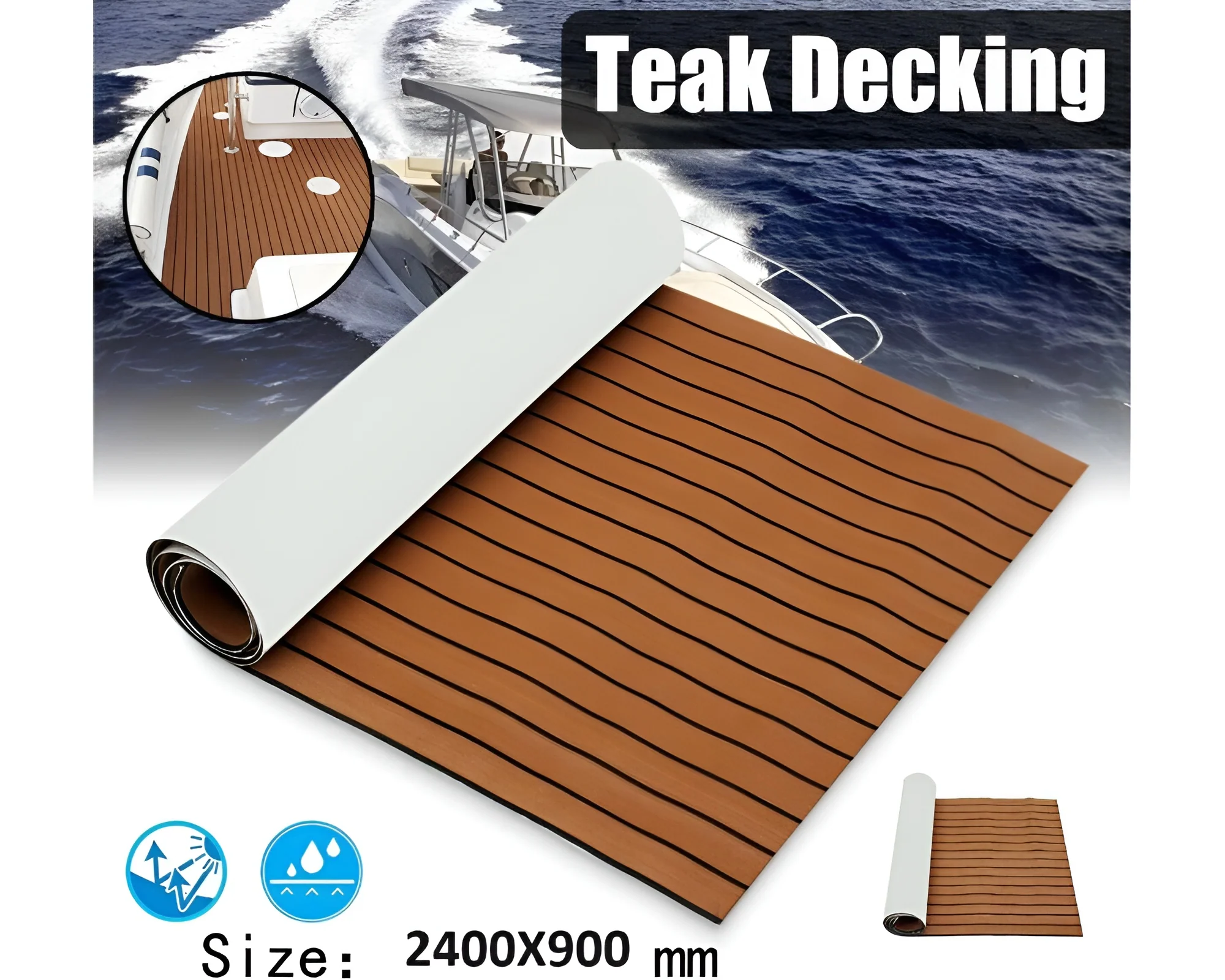 Marine Carpet Teak Boat Flooring Mat - Image 6