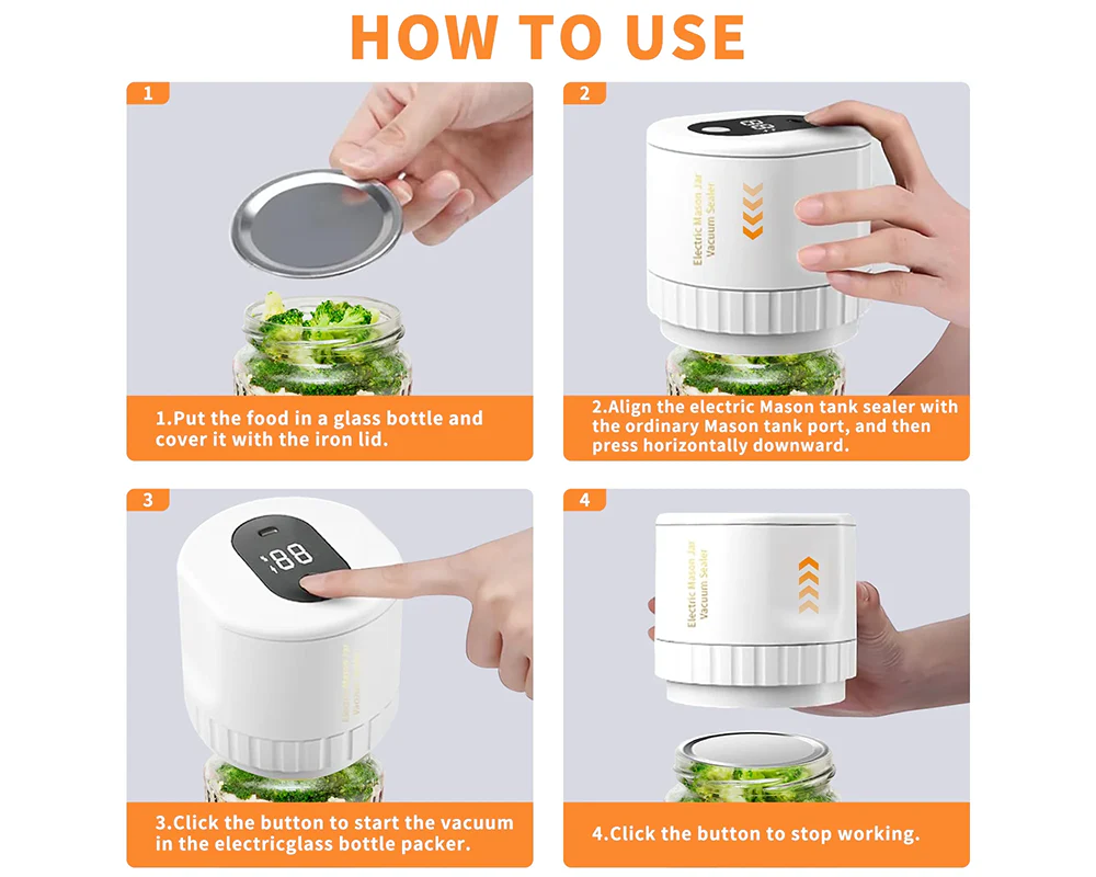 Electric Jar Vacuum Sealing Machine Kit - Image 2