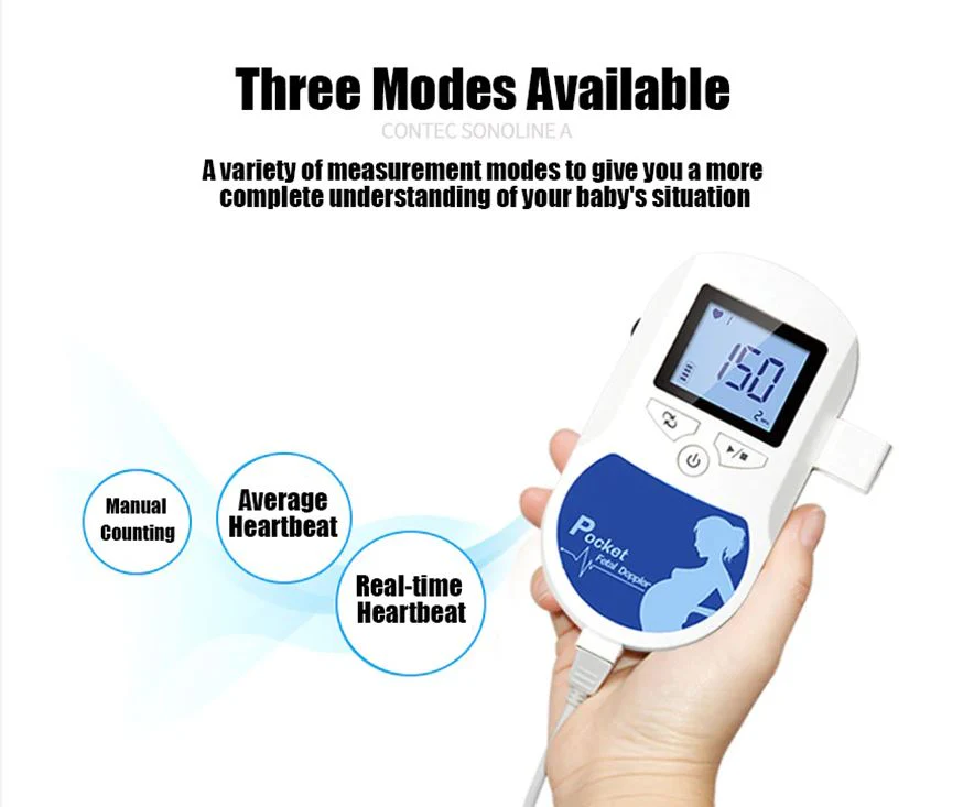 Medical Fetal Doppler Fetal Ultrasound Baby Heartbeat Home Detector - Image 4