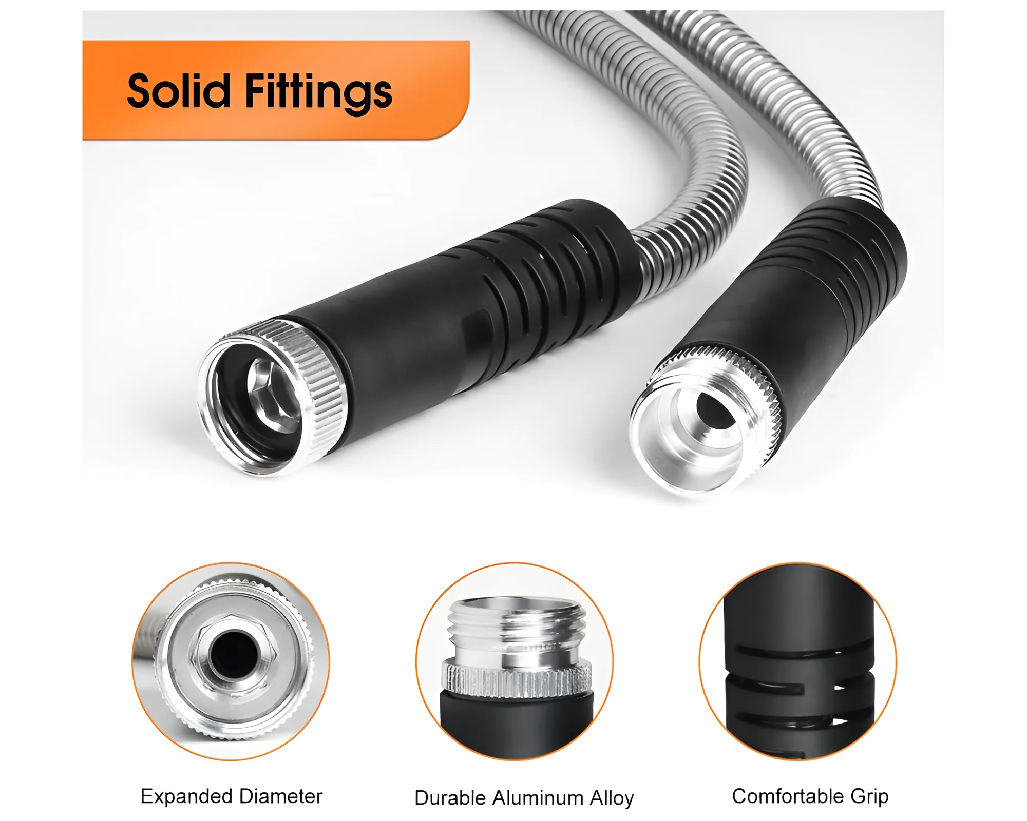 Metal Garden Hose Pipe 100ft Stainless Steel Metal Garden Hose Outdoor - Image 4