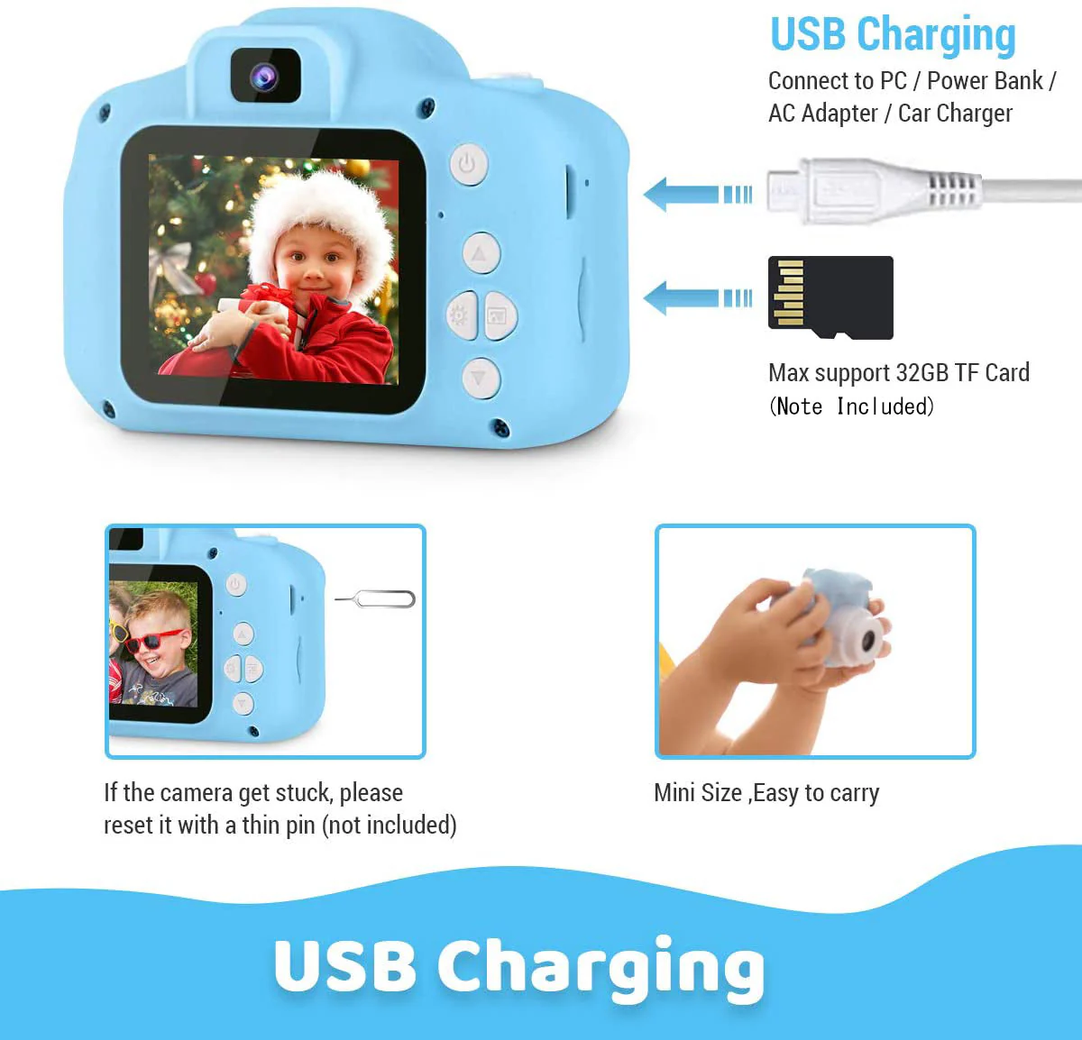 Mini Pink Digital Selfie Camera - Image 3