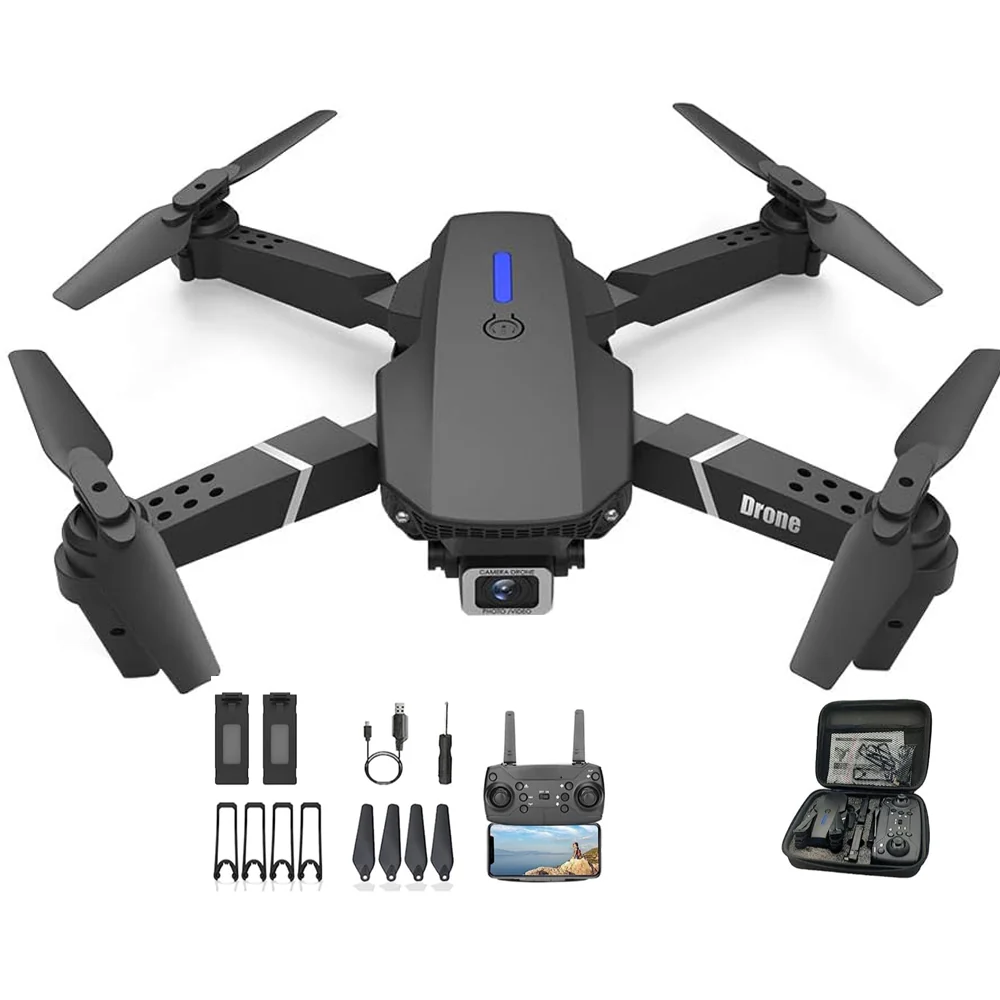Drone with Camera - 4K HD Foldable Mini Quadcopter WiFi FPV RC Helicopter Black