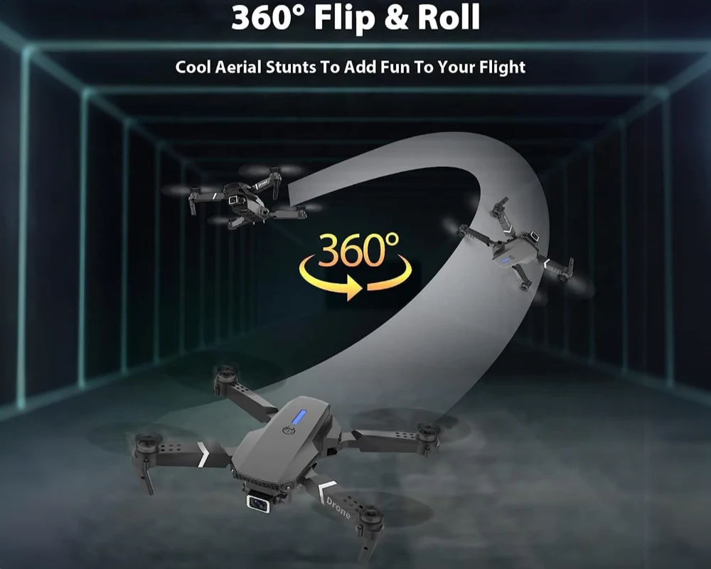 Drone with Camera - 4K HD Foldable Mini Quadcopter WiFi FPV RC Helicopter Black - Image 8