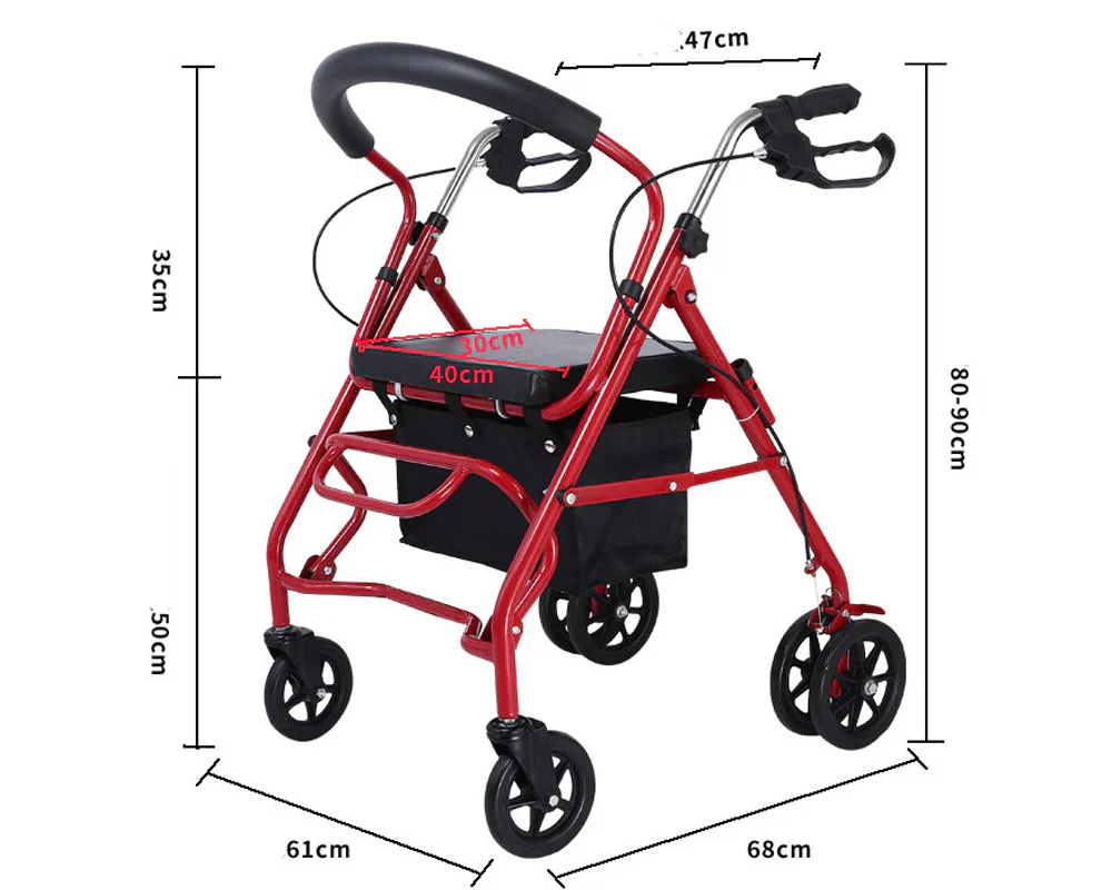 Folding Mobility Rollator Walker - Image 3