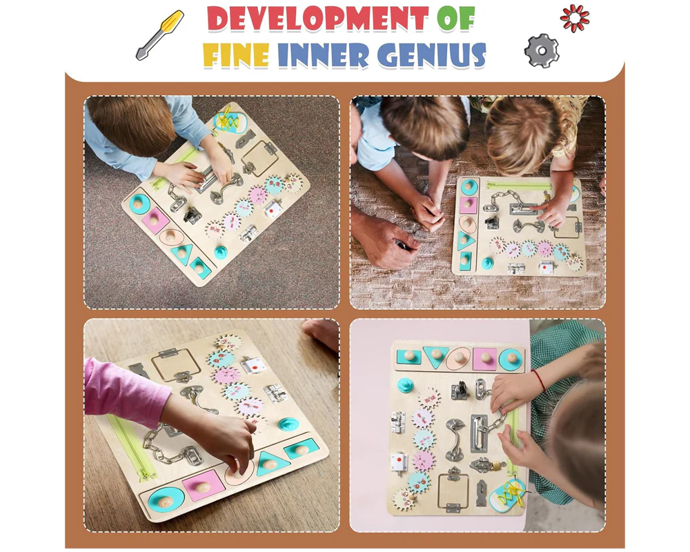 Montessori Activity Educational Learning Busy Board - Image 5