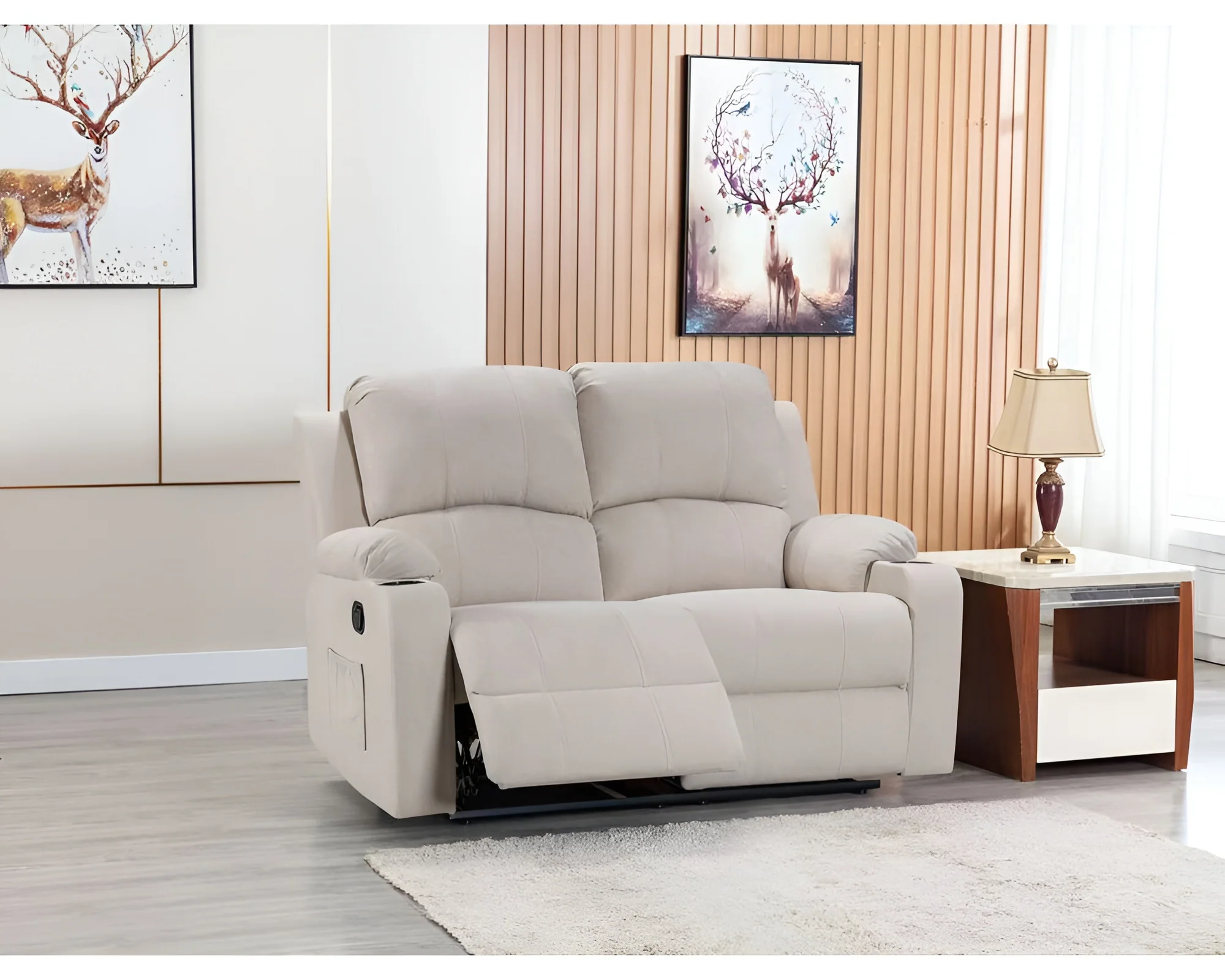 NovaCloud Fabric 2 Seater Recliner Sofa - Image 4