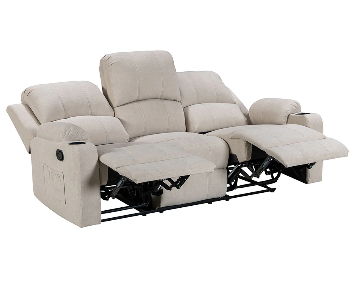 NovaCloud Fabric 3 Seater Recliner Sofa - Image 4