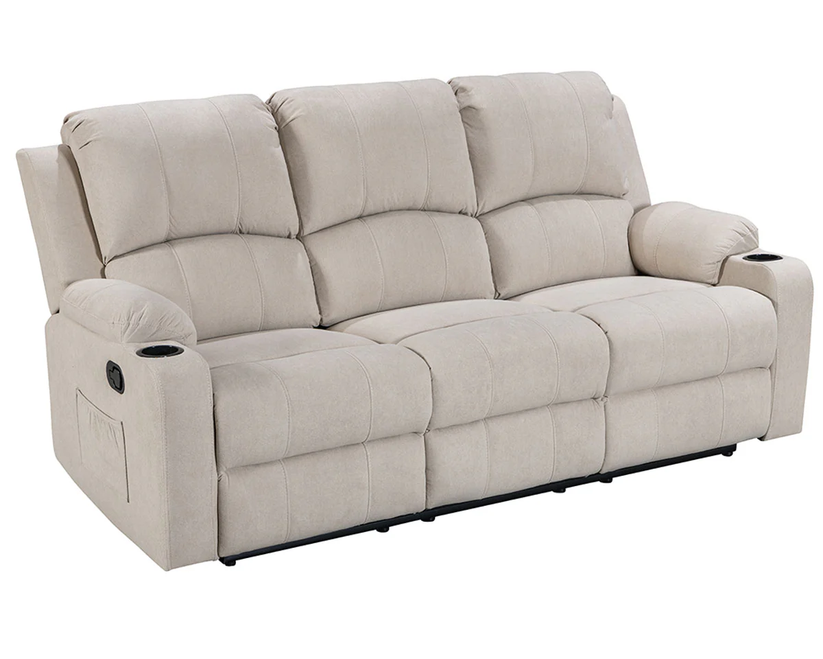 NovaCloud Fabric 3 Seater Recliner Sofa - Image 6