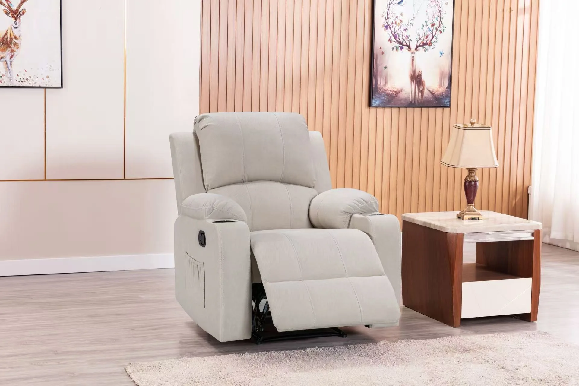NovaCloud Fabric 1 Seater Recliner Sofa - Image 3