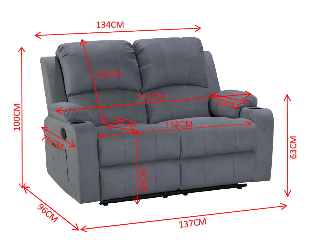 Recliner Sofa Set 3 Piece NovaCloud Chenille - Image 16
