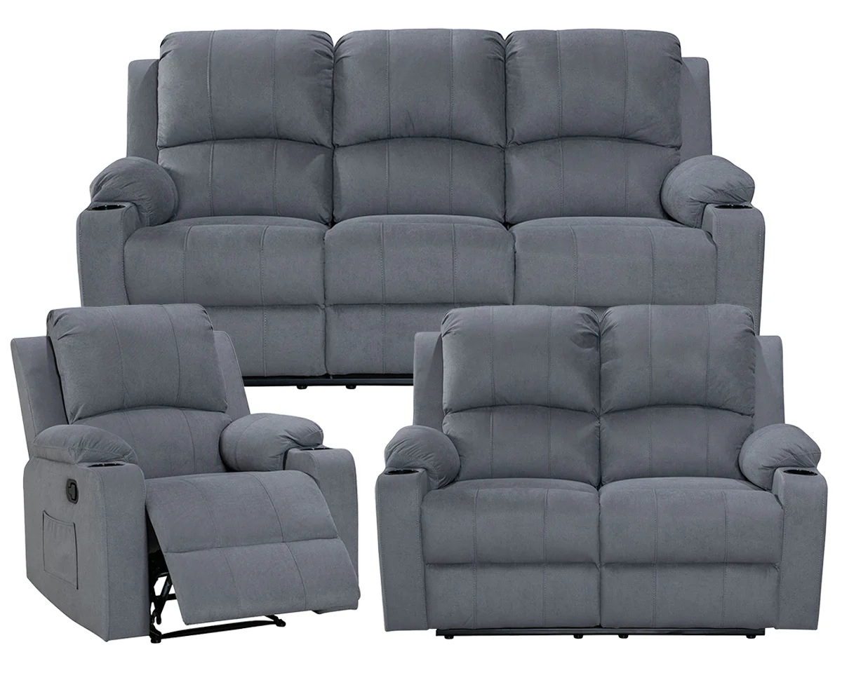 Recliner Sofa Set 3 Piece NovaCloud Chenille - Image 18