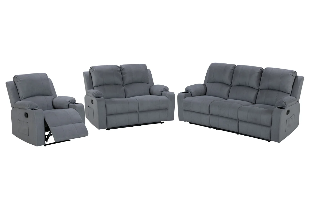 Recliner Sofa Set 3 Piece NovaCloud Chenille - Image 3