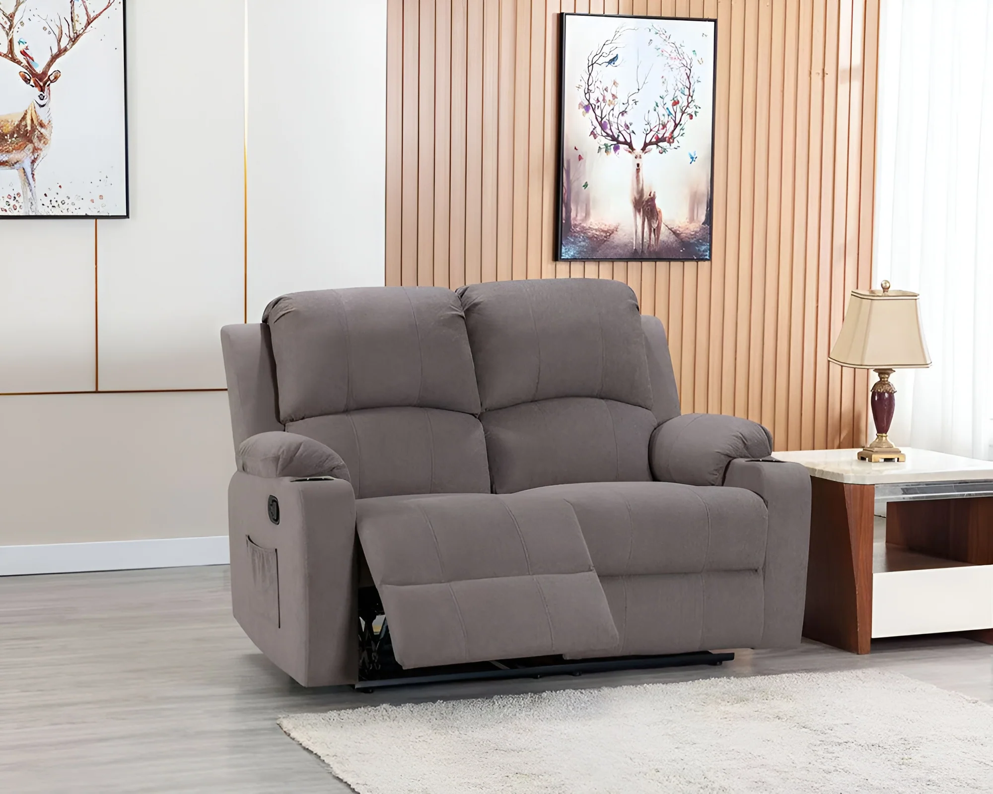 NovaCloud Fabric 2 Seater Recliner Sofa - Image 3