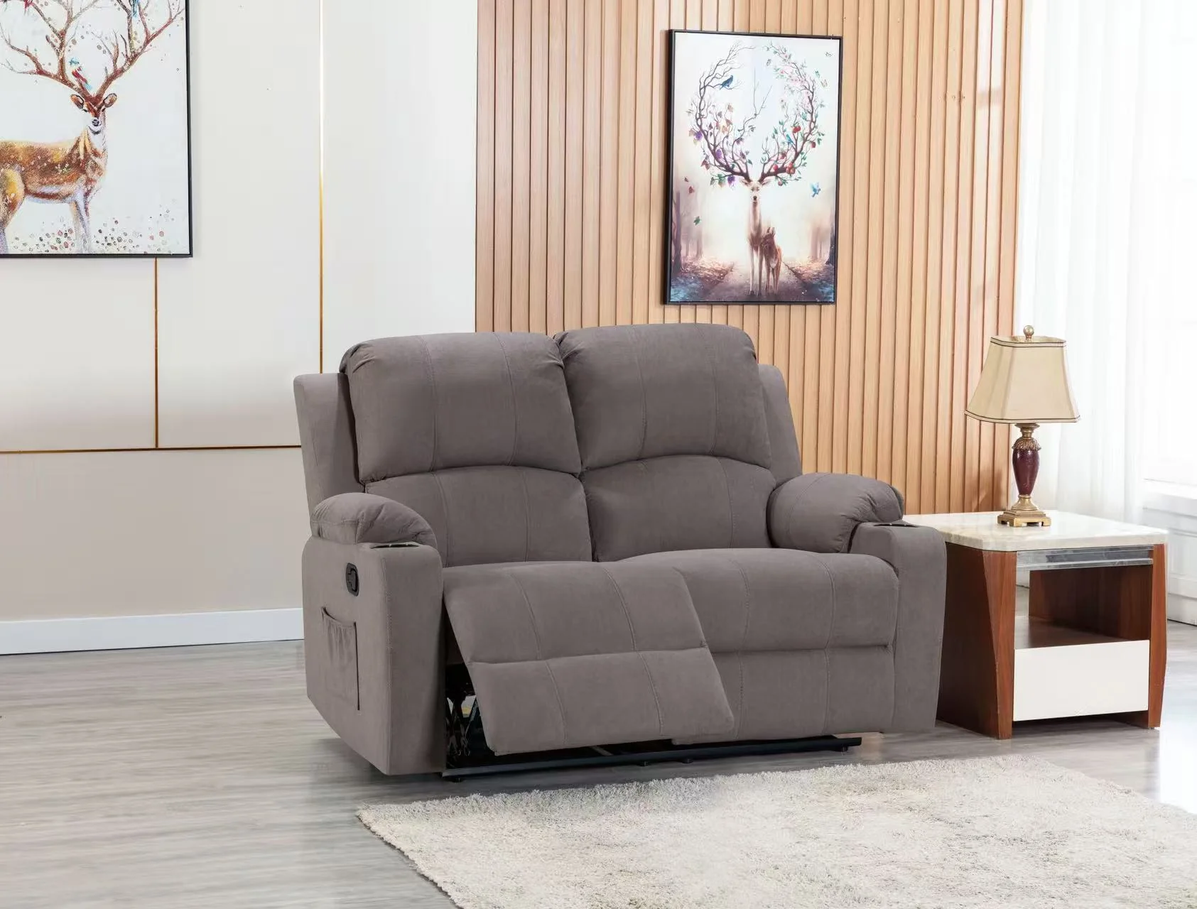 NovaCloud Fabric 2 Seater Recliner Sofa - Image 6