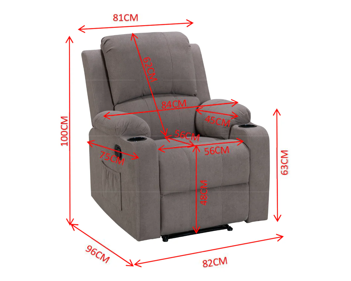 NovaCloud Fabric 1 Seater Recliner Sofa - Image 4