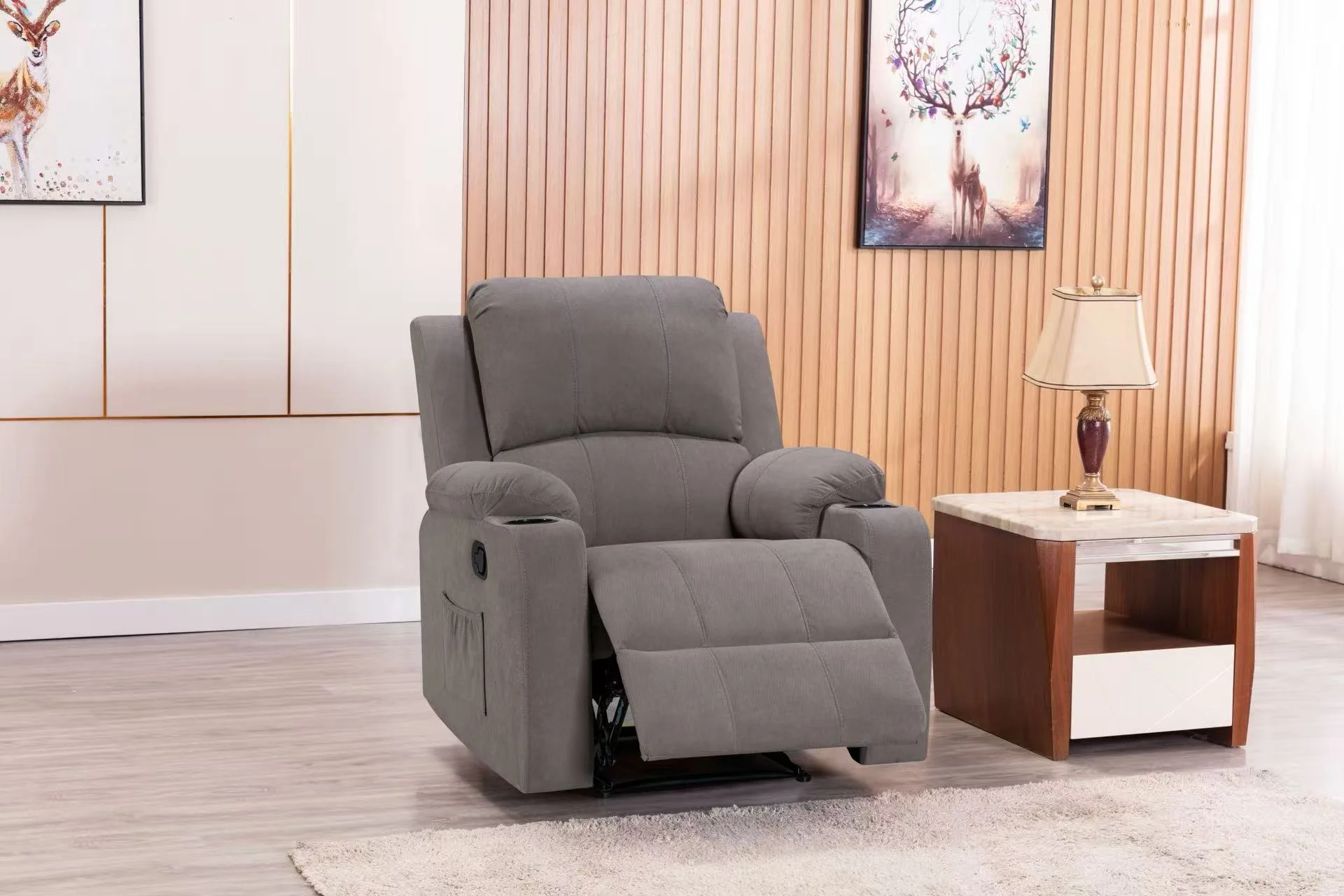 NovaCloud Fabric 1 Seater Recliner Sofa - Image 6