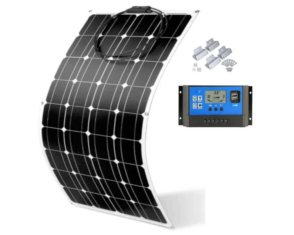 Flexible 100W Solar Panel with controller and mount - Image 3