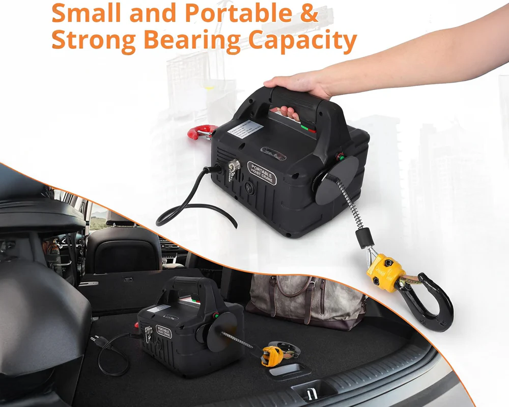Electric Hoist Winch 500 kg 1500W Portable Lifting Tool with Remote - Image 5