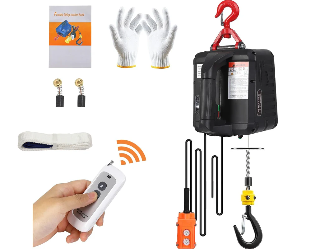Electric Hoist Winch 500 kg 1500W Portable Lifting Tool with Remote - Image 8