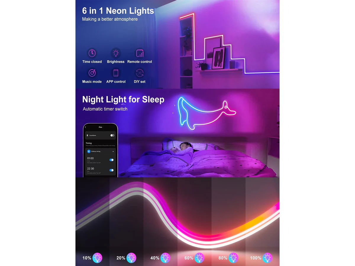 5M RGB Neon Lights Strip Lights - Image 6