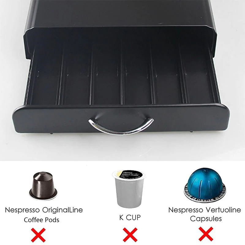 Nespresso Coffee Capsule Organiser Shelf Tray for 36 Pods Dolce Gusto Matte Black Pod Holder - Image 4