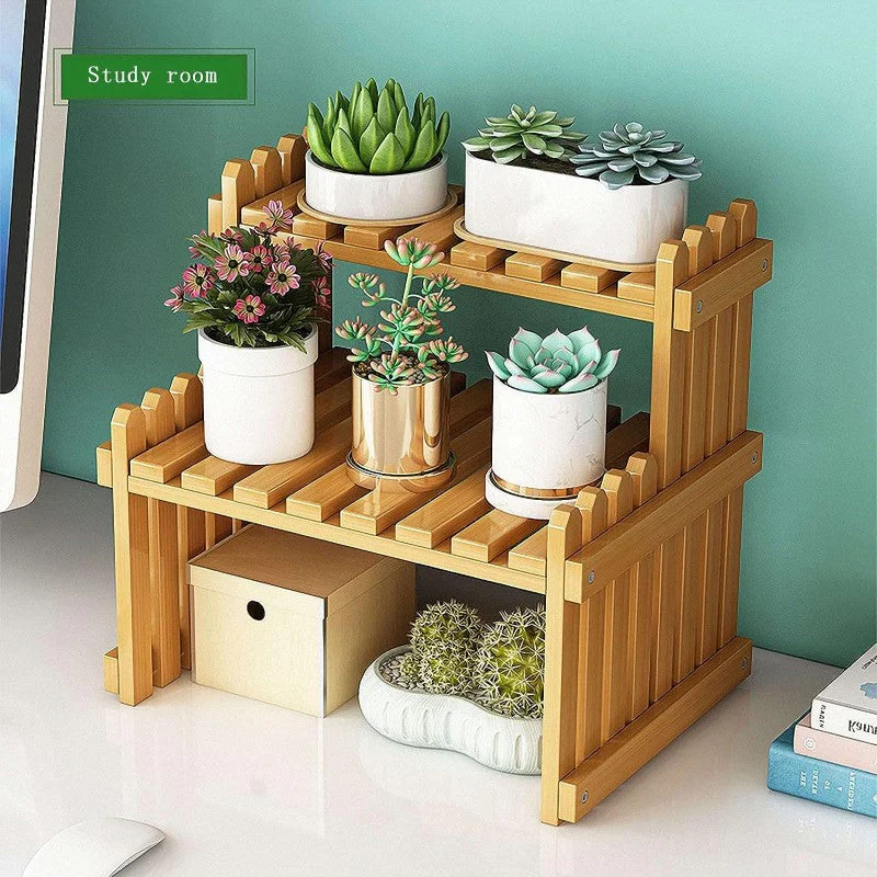 3 Tier Bamboo Plant Stand Indoor Pland Shelf for Plants - Image 6