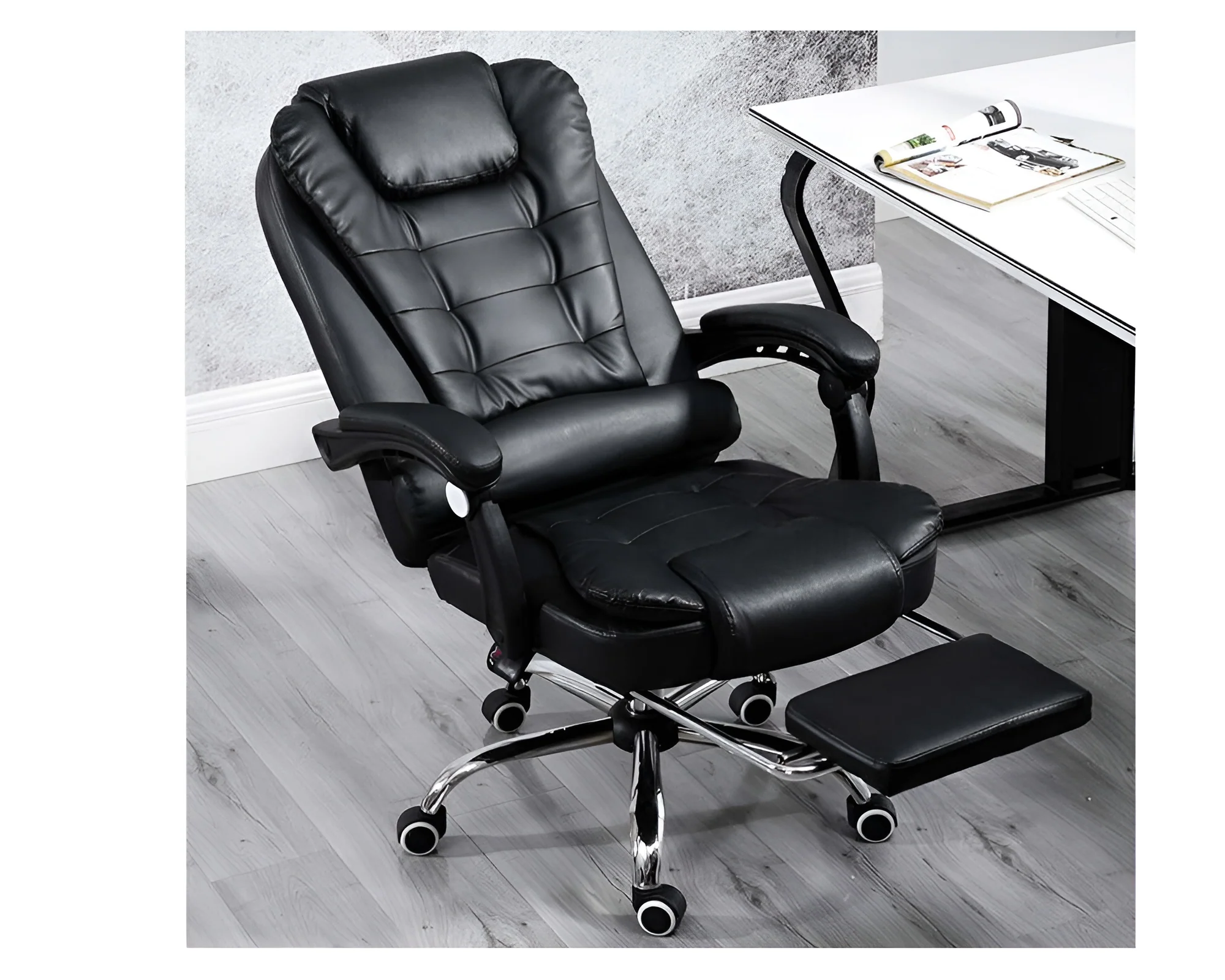 Ergonomic Gaming Office Chair – Adjustable PU Leather Computer Chair, Black - Image 2